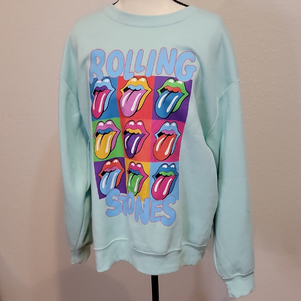 The Rolling Stones Mint Green Sweatshirt Warhol 2024 Design Sz XL